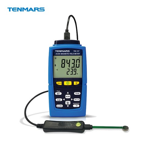 TENMARS 자기장측정기 TM-197 가우스메타 AC DC 자력측정, 1개