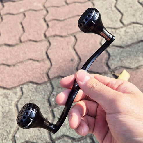 씨호크 베이트릴 파워 더블핸들 파워 130mm 시마노 다이와 호환 삼색 튜닝핸들, 블랙, 1개