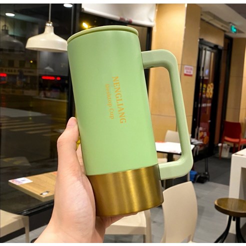 ZZJJC 아이디어 보온병 아이디어 텀블러 아웃도어 보온병, 연두색, 355ml
