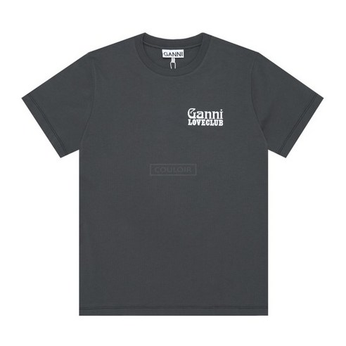 가니 러브클럽 로고 티셔츠 CHARCOAL T3431 490
