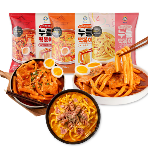 2-3인분 맛있는 헬로맘 누들 밀 떡볶이 (냉동), 순한맛, 1개, 470g