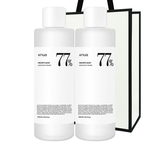 아누아 어성초 77% 진정 토너 250ml 쇼핑백, 2개