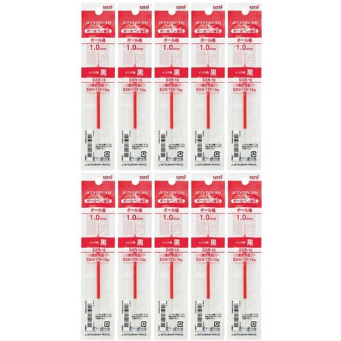 [OKㅣ강추] 제트스트림 단색용 볼펜 리필심 SXR-10 1.0 레드, 10개 [OKNOWㅣ추천상품]