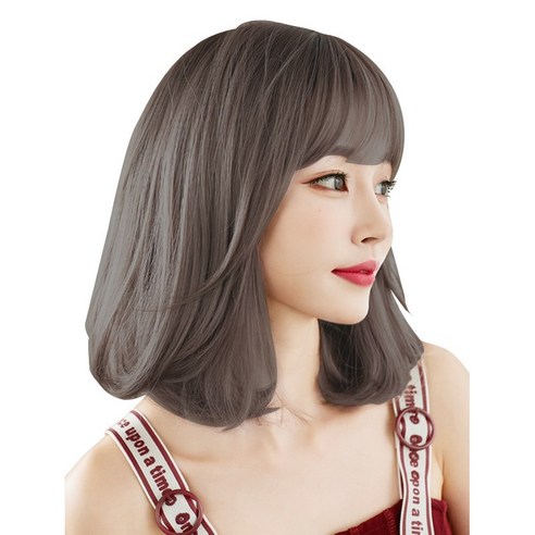 디모어 여성 단발 웨이브 36cm 통가발 세트, 콜드브라운, 1개