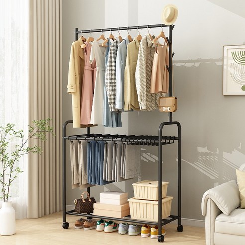 [국내발송]Zuge 이동식 행거 튼튼한 시스템 옷걸이행거, 블랙B