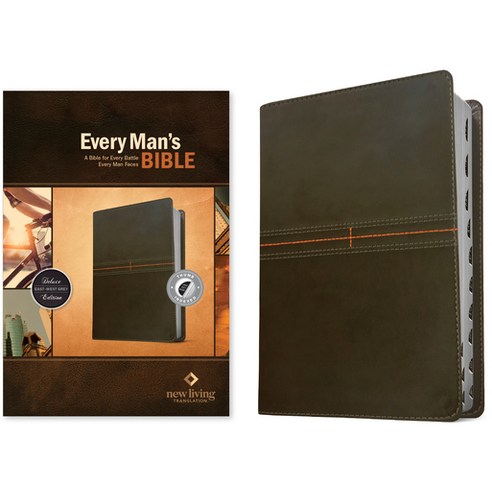(영문도서) Every Man''s Bible NLT (Leatherlike East-West Grey Indexed) Imitation Leather, Tyndale House Publishers, English, 9781496466358
