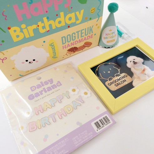 강아지의 생일을 위한 꿈의 생일 파티 키트