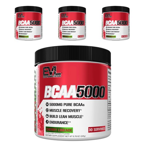 EVLUTIONNUTRITION BCAA 5000mg, 4개, 249g