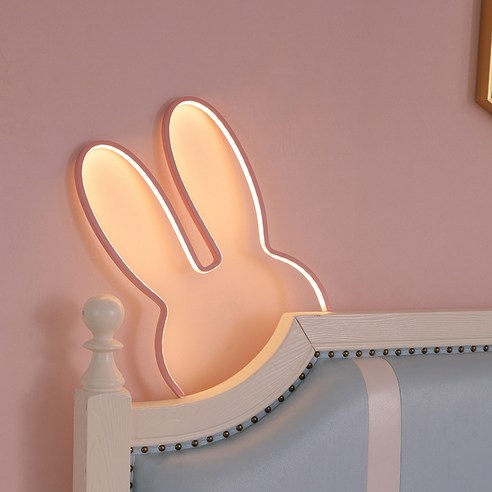 베리어스몰 4색 LED 토끼 무드등, 30*29cm, 핑크