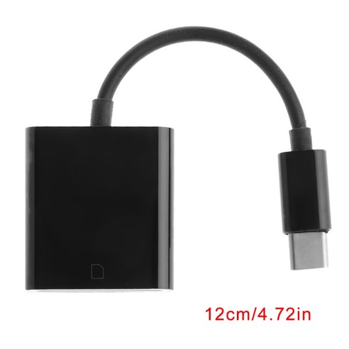 USB 유형 C ~ SD 카드 카메라 리더 OTG 어댑터 케이블 안드로이드 전화 태블릿 PC 용, 검은 색
