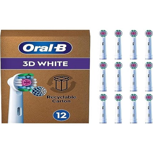 Oral-B Pro 3D White Electric Toothbrush Head X-Shaped Bristles and Unique Polishing Cup for Teeth Wh, 8 Count (Pack of 1), 1개