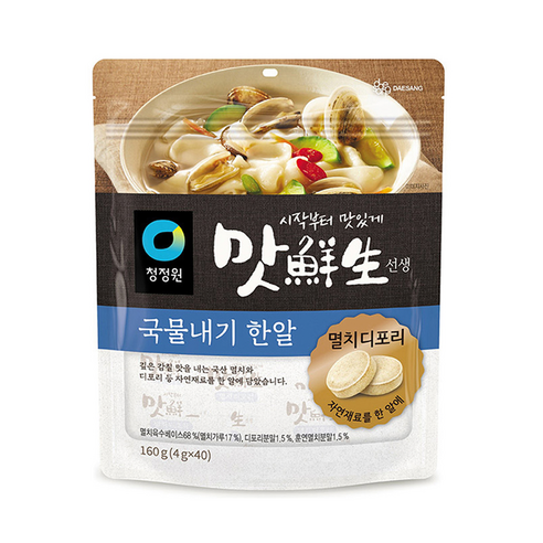   청정원 맛선생 멸치디포리 국물내기 한알 40p, 160g, 1개