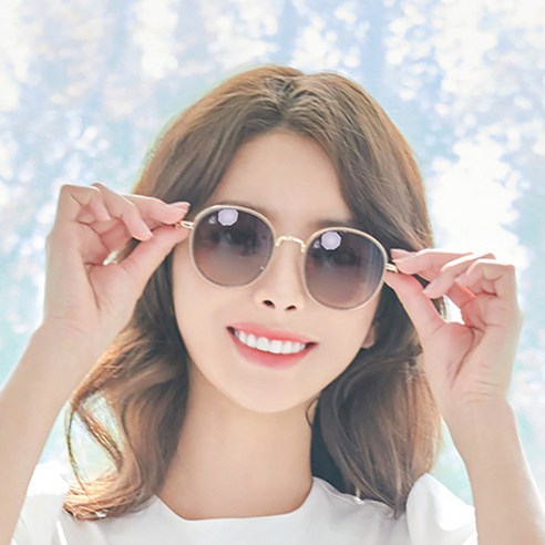 멜라크메 남자 여자 동글이 라운드 베이직 디테일 베이지 편광 기능성 선글라스