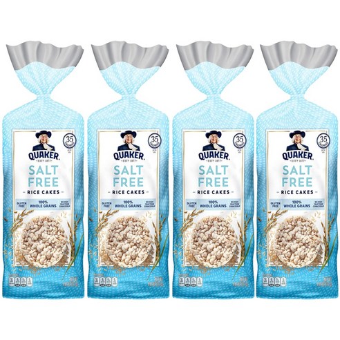 퀘이커 솔트 프리 라이스 케이크, 127g, 4개