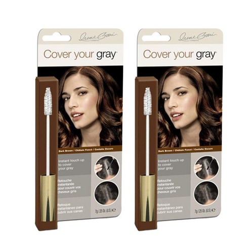 커버유어그레이 인스턴트 터치 업 헤어 마스카라 7g, Dark Brown, 2개