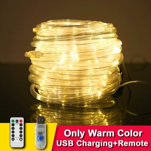 LED 태양열 정원 장식 램프 5M/10M/20M/30M/50M 방수 화환 조명 야채 정원 가구, 32m 300LEDs_Warm USB