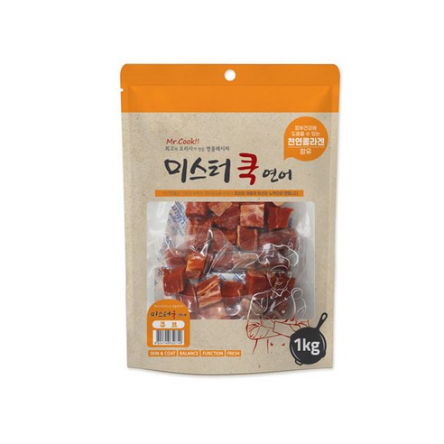 디그니티독 미스터쿡 라인업 애견간식 통순살 1kg, 연어큐브