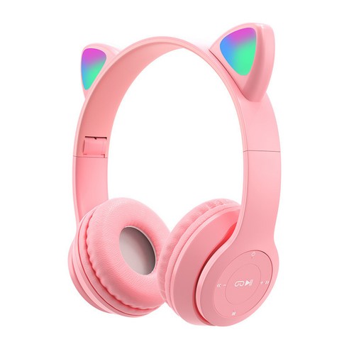 MAGIC 핑크색 무선 이어폰 RGB 귀여운 고양이 헤드셋과 헤드셋 노이즈 i스테레오 카스코, Pink, 하나