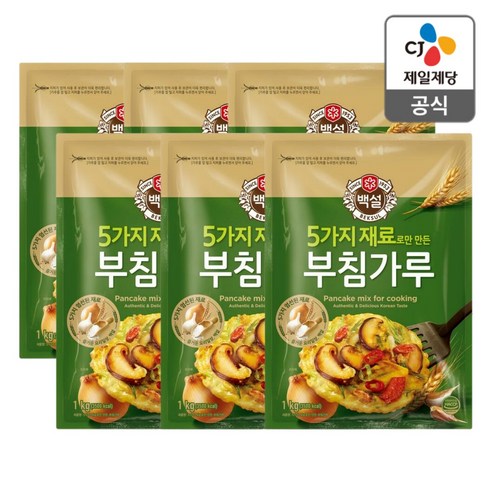 백설 5가지 자연에서 얻은 재료 부침가루, 1kg, 6개