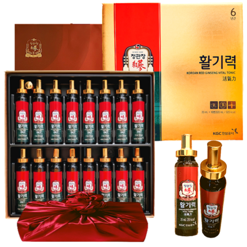 정관장 6년근 홍삼정 활기력 16세트(홍삼농축액 비타민함량) 320ml+쇼핑백 골프 여행 추석 설 명절 선물세트(보자기포함) 1개, 320ml, 1세트