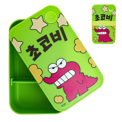 르번 유아용 짱구는 못말려 초코비 도시락, 혼합색상, 1개