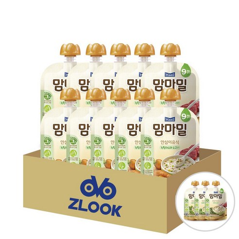매일유업 맘마밀 안심이유식 9개월 4종 (총13개), 녹황10개+맛보기(미역1+시금치1+브로콜리1), 1세트