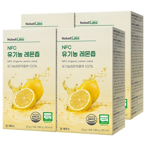 노벨랩스 NFC 유기농 레몬즙, 4개, 280g