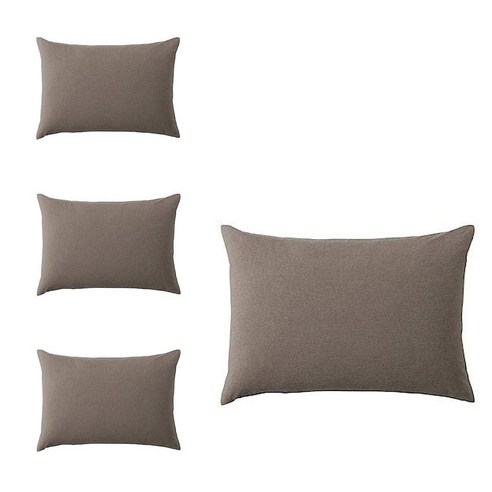 무인양품 MUJI 워싱면 베개 커버 4장 4547315068340, 라이트 브라운