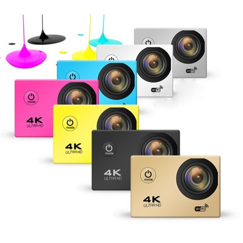 4K HD 액션캠 자전거 오토바이 카메라 손떨림방지 헬멧카메라 소형 사이클링 운전 다이빙 스포츠 승마 유튜브 장비 추천, 공식 표준, 실버 F60