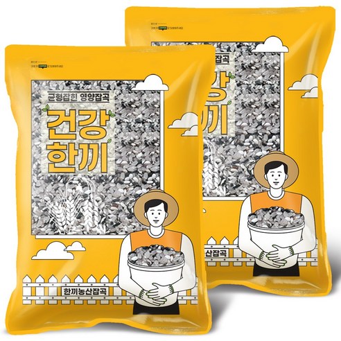 한끼농산 국산 흑백미, 2kg, 2개