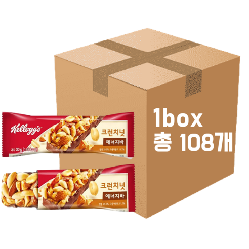 켈로그 에너지바K 크런치넛, 30g, 108개