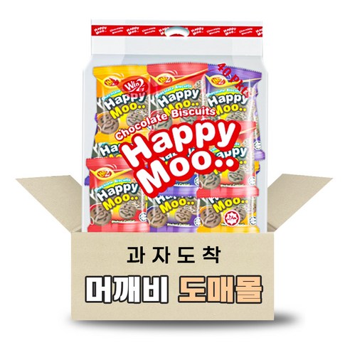 [머깨비도매몰] 해피무 초코맛 비스킷 480g (12gX40P), 1개