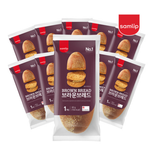 삼립 냉동 브라운 브레드 60g, 18개 고소하고 맛있는 즉석섭취식품