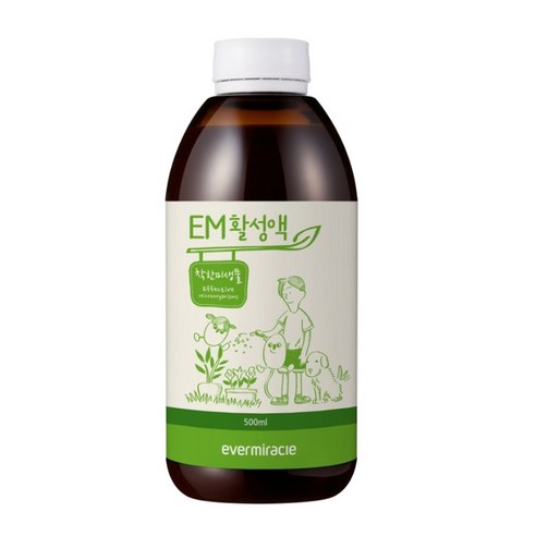 EM활성액(500ml)이엠발효액 냄새제거 수질정화 자연탈취 쌀뜨물발효액 에버미라클EM 미생물제제, 500ml, 1개