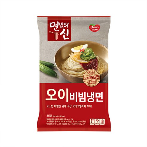 고소한 백메밀면 동원 면발의 신 오이비빔냉면 436g, 4개