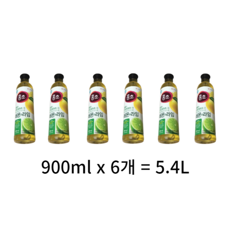 청정원 홍초 레몬&라임, 5.4L, 4개