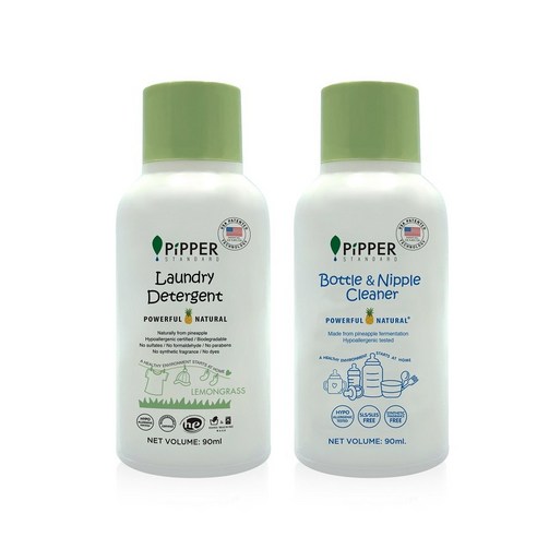 피퍼스탠다드 여행용 2종 세트 젖병세정제 90ml+세탁세제 레몬그라스 90ml, 1개