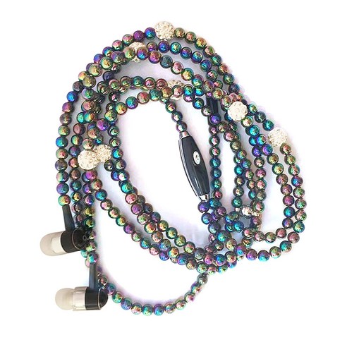 dodocool 진주 목걸이 헤드셋 3.5mm 유선 헤드셋(마이크 포함), 여러 가지 빛깔의, 이어폰