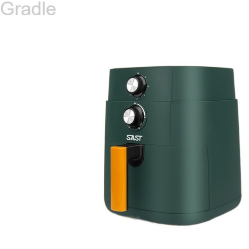 셴코 에어프라이어 가정용 대용량 전기오븐 올인원 스마트 무유 공장 직발, 듀얼 다이얼 표준 버전 (녹색)