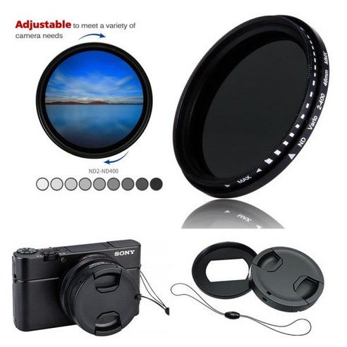Sony RX100 Mark VII VI V VA IV III II I ZV1 카메라에 대한 가변 ND 필터 ND2-400 중립 밀도 및 어댑터 링 렌즈 캡 키퍼, [08] For RX100 IV M4, 08  RX100 IV M4