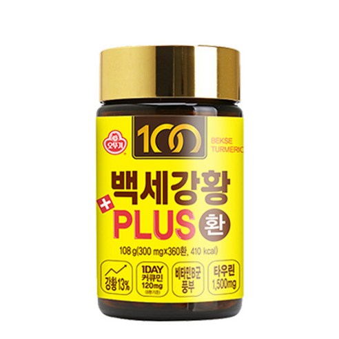 오뚜기 백세강황 PLUS 환 인도산 강황 커큐민 120mg 비타민B군 타우린 현미 찹쌀 아카시아꿀 건강환 108g(360환), 108g, 2개