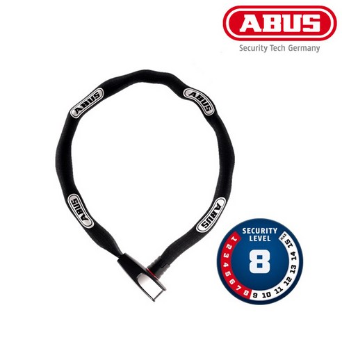 ABUS 아부스 8807K 85cm 체인락 자전거 자물쇠, 블랙, 1개