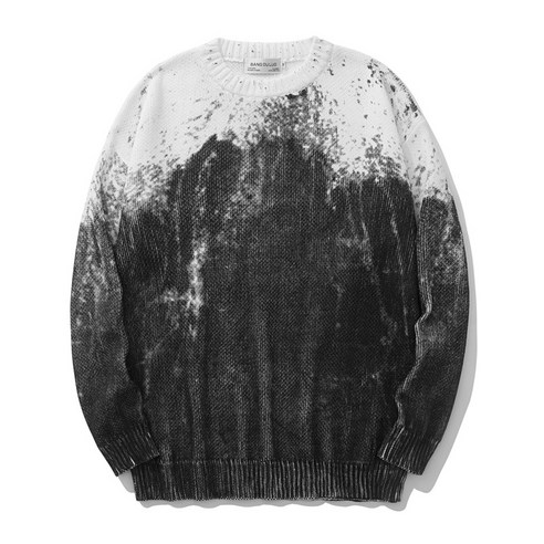 ANKRIC 니트집업 가을 한국 패션 브랜드 라운드 넥 스웨터 캐주얼 느슨한 조커 풀오버 패션 스웨터 남성