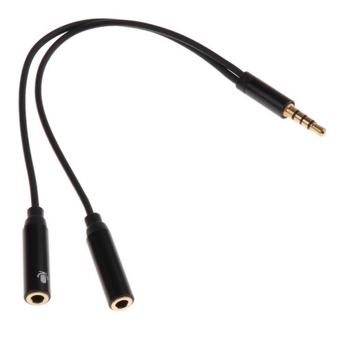 Ursmart 기타 앰프 용 3.5mm 남성-2 여성 오디오 어댑터 케이블, 설명, 블랙, 설명