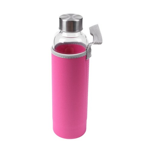 차 필터 인퓨저 보호 가방 550ml 핑크 유리 스포츠 물병, 하나, 보여진 바와 같이