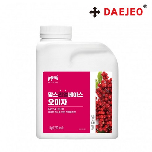 흥국 맘스리얼베이스 오미자1kg x2개 에이드베이스 - 에이드 | 쿠팡