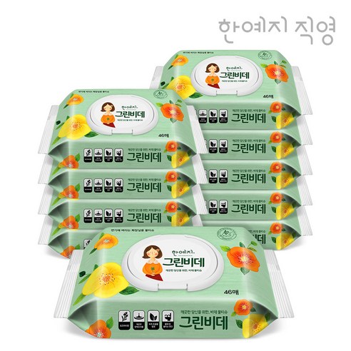 한예지 그린비데 물티슈 캡형 46매 10개
