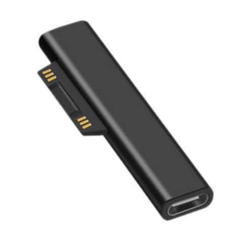 PD USB-C 충전 어댑터 마이크로 소프트 표면 프로 7/6/5th Gen (2017)/4/3 표면 노트북 3/2/1 표면 책 1 /2, 1.83x0.25x0.45 인치, 블랙, 플라스틱