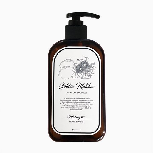 골든매치스 올인원 샴푸 앤 바디워시 미드나잇, 500ml, 1개