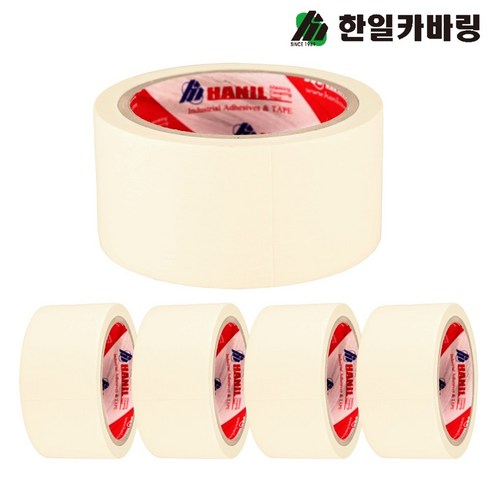 한일 마스킹 테이프 종이테이프 50mm x 20M, 5개